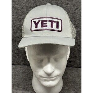 Yeti Mid Pro Gray Purple Logo Hat Mesh Back Trucker Prickly Pear
